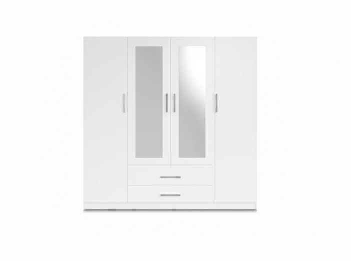 Armario de Dormitorio W 4 Puertas, con Espejo