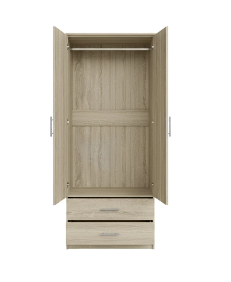 Armario de dormitorio de 2 puertas con espejo