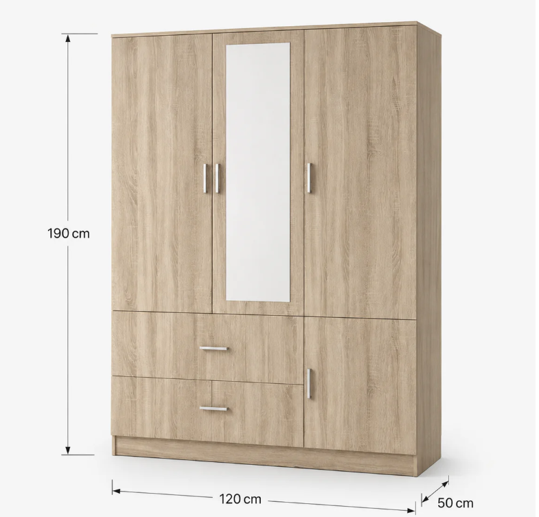 Armario de Dormitorio 3 puertas y 3 cajones WP
