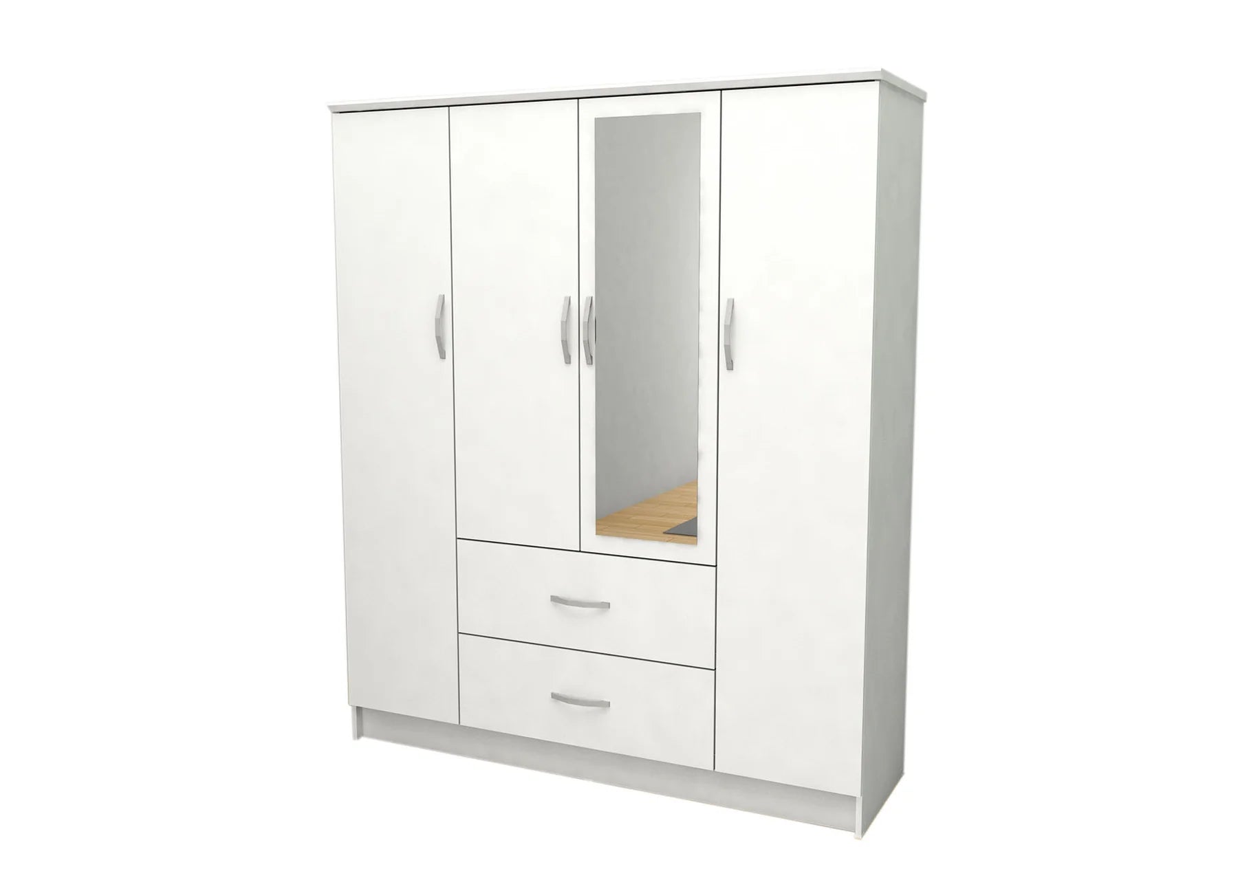 Armario de Dormitorio DN 4 Puertas, con Espejo 190x160cm