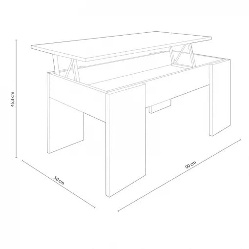 Mesa de Centro Elevable Elise 90x50cm