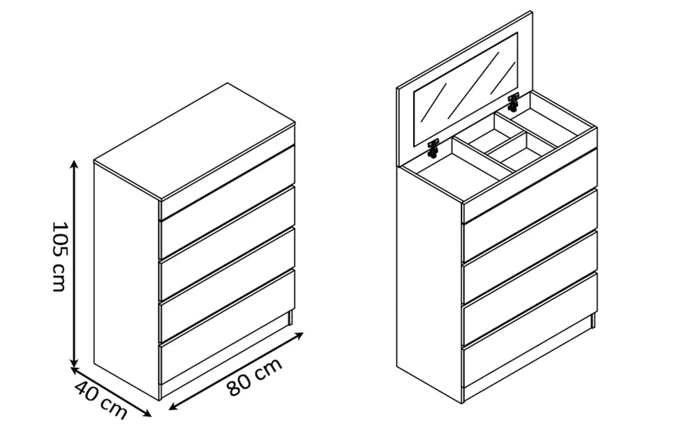 Sinfonier Álava 4 Cajones y Espejo Integrado