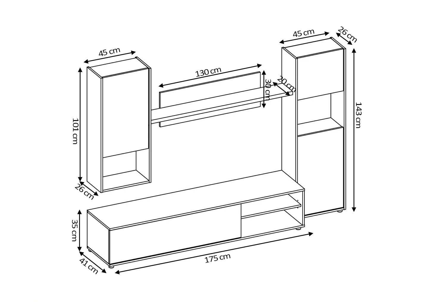 Conjunto Mueble Salón Yuri